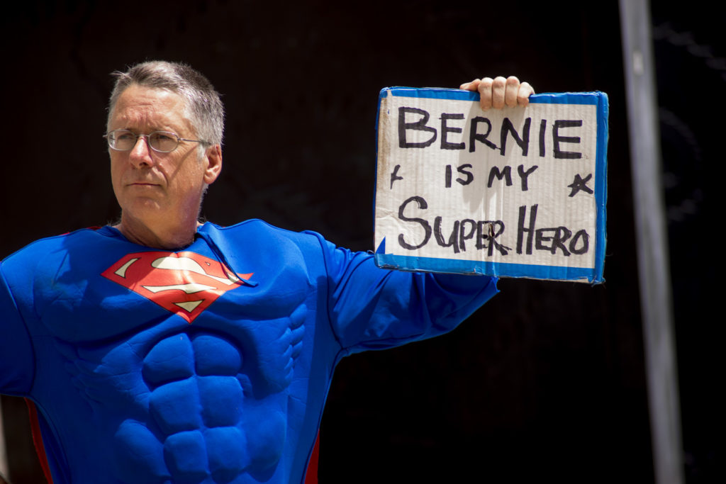 DNC Protest_Bernie is my Superhero