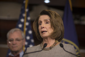 Rep. Nancy Pelosi (D-Calif.) speaks on Feb 8, 2018, a day after her historic 8 hour speech on the House floor, (Photo Doug Christian/TMN)
